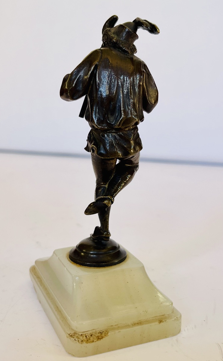 Ménestrel flûtiste en bronze -photo-7